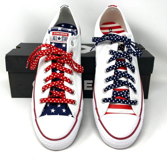 💖MEGA SALE💖Converse Men CT All Star OX White Canvas Universe Red Blue 170815F - Picture 4 of 11